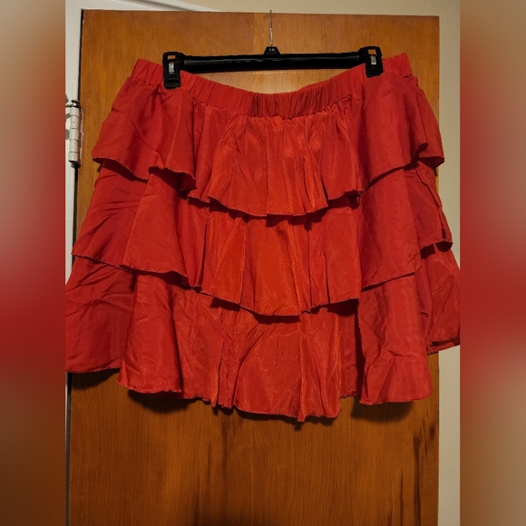 SHEIN Plus Layered Ruffle Hem Skirt 4XL (20) Red - Picture 3 of 4